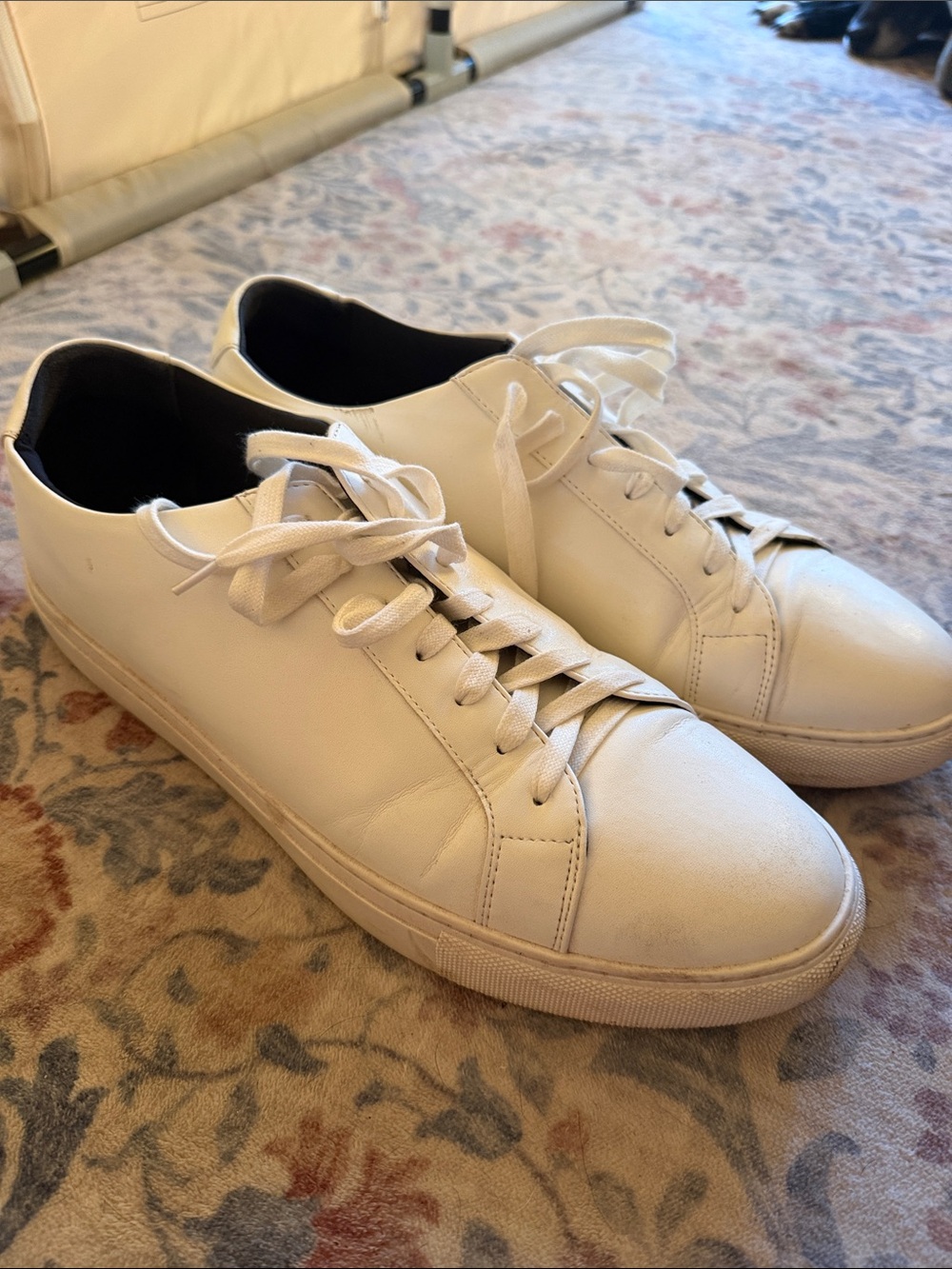 Men's Classic White Leather Sneakers - Minimalist Casual Shoe